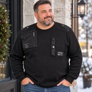 Most Official Seven Mens 4XL Black Tactical Waffle Knit Thermal Utility Shirt